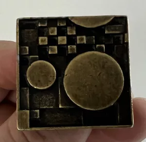 Menge 34 Emenee Brutalist/Art Deco bronzefertige Knöpfe Hardware - Bild 1 von 16