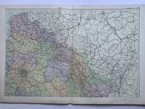 1908 Northeast France Original Antique Map by G.W. Bacon - Picture 1 of 3