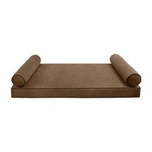 Style V5 Twin Contrast Velvet Indoor Daybed Mattress Pillow Complete Set AD308 - Picture 1 of 10