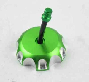 Green CNC Gas Fuel Tank Cap For Kawasaki KFX450R 2008 ATV Quad 4 Wheeler - Picture 1 of 2