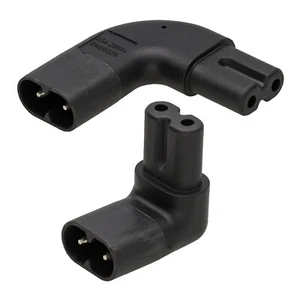 Figure 8 C7 Right Angle Adapters Vertical/Horizontal Plug to Socket 2.5 A Black - Picture 1 of 11