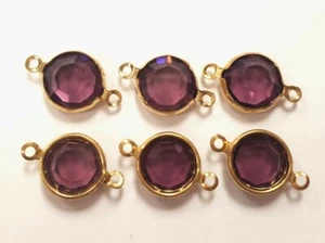 6 Vintage Swarovski Jewel 47SS Channel 2 Loop Connectors -7 Colors You Pick J140 - Picture 1 of 20