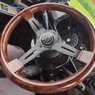 14" Classic Wood Steering Wheel Universal Modified Vintage Sport Steering Wheel