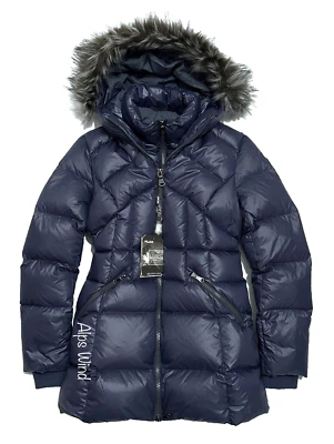 Chaqueta acolchada con capucha fija Pajar Ares para mujer con babero fijo en grafito talla M Nuevo con etiquetas Foto 1 de 4