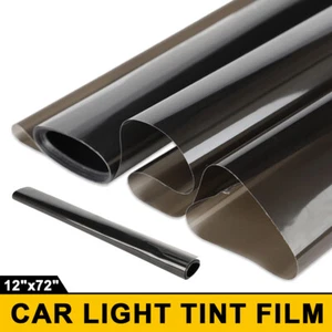 Light Black 12"x72" Smoke Headlight Taillight Fog Light Tint Film Vinyl Wrap - Picture 1 of 7