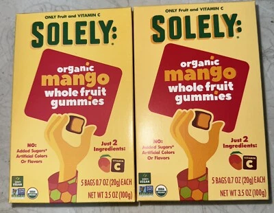 2 PACOTES de gomas de frutas inteiras de manga exclusivamente orgânicas 5 sacos cada - Imagem 1 de 4