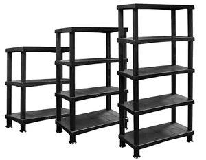 3 4 5 Tier Plastic Shelving Home Storage Shelf Racking Display Garage Organizer - Picture 1 of 23
