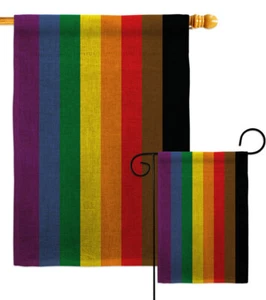 Philadelphia Rainbow Burlap Garden Flag Support Pride Decorative Yard Banner - Picture 1 of 19