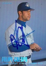 Felipe Crespo autographed Baseball Card (Toronto Blue Jays) 1996 Fleer #U95
