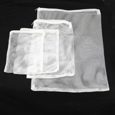 1-10x Nylon Mesh Zip Net Bag Aquarium Fish Tank Pond Filter Supplies Media Tool