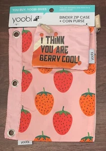 Yoobi Strawberry Jam Binder Zip Case + Monedero - Rosa YOU ARE BERRY COOL - Imagen 1 de 1