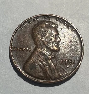 1951 d wheat penny error - Picture 1 of 3