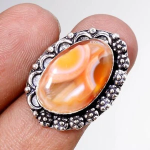 Carnelian Gemstone Ring Handmade Antique Design Wedding Gift Jewelry 7" MXR 6906 - Picture 1 of 6