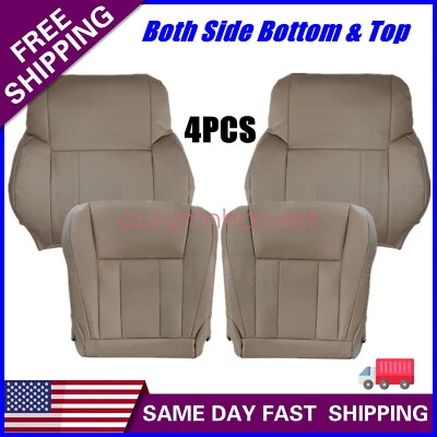 Cubierta de asiento delantera inferior y superior de cuero tostado roble para Toyota 4Runner 2000 2001 2002 Foto 1 de 4