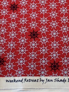 ANCHOR FABRIC ‘Weekend Retreat’ by HENRY GLASS 9584 NEW BTY 44” Red W/gray/black - Picture 1 of 3