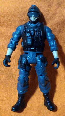 Chap Mei Dark Blue BDU Helmet Soldier Force 1:18 Scale 3-3/4" Action Figure Cover