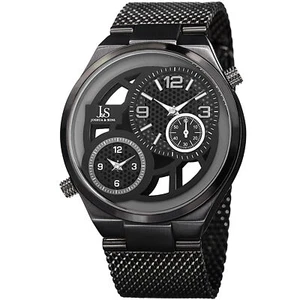 Herren Joshua & Sons JX111BK Two Time Zone Small Seconds Netz Armbanduhr - Bild 1 von 7