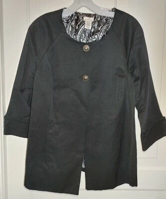 Женский блейзер Jaclyn Smith на двух пуговицах рукав 3/4 с подкладкой размер большой черный - Изображение 1 из 4