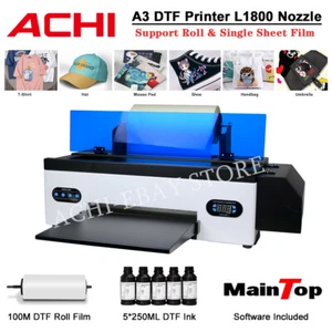 ACHI A3 DTF L1800 Printer Direct to Film T-Shirt Flatbed Heat Transfer Printer - Picture 1 of 13