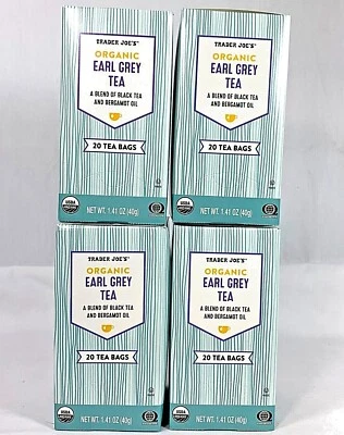 Té negro gris Earl orgánico Trader Joe's con naranja bergamota elige 1-4 cajas Foto 1 de 4