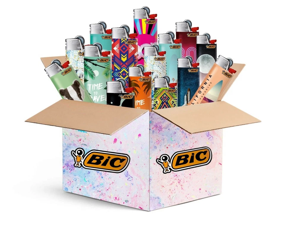 BIC Maxi Feuerzeuge - Top Motive - 5er/10er Mix-Paket - BIC J26 mit Reibrad