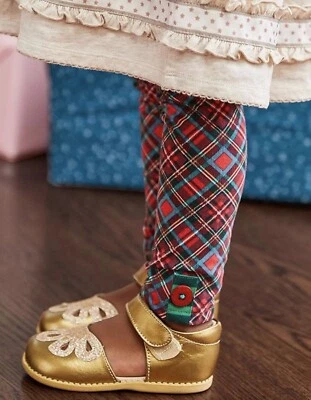 Matilda Jane Girls In The Present 红色格子打底裤 二手状况完好 尺寸 4 圣诞节 — 第 1/4 张图片