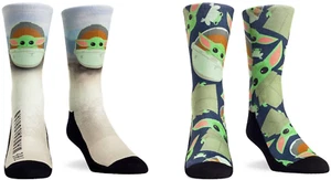 NEU 2 Paar Star Wars: The Mandalorian The Child Stubenwagen CREW Socken Erwachsene - Bild 1 von 9