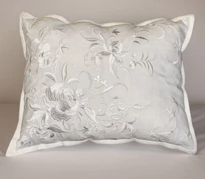 Ralph Lauren BLYTH Embroidered Beige Throw Pillow 15x20 Linen Blend $255 NWT - Picture 1 of 7