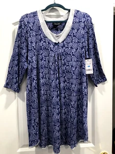 BRANDNEU Rene Rofe' EXTRA LARGE Nachtwäsche Luxus Gefühl Mittellang Nachthemd LS - Bild 1 von 6
