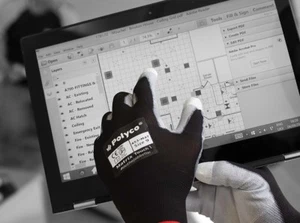 Polyco Gloves 452 Matrix Touch 1 Palm-Side Coated Black/White Gloves - Size 8 - Picture 1 of 1