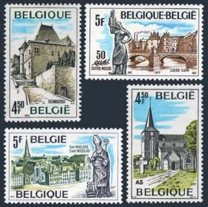 Belgium 1001-1004, MNH. Mi 1922-1925. Tourism 1977. Gembloux, St Nicholas,Liege. - Picture 1 of 1