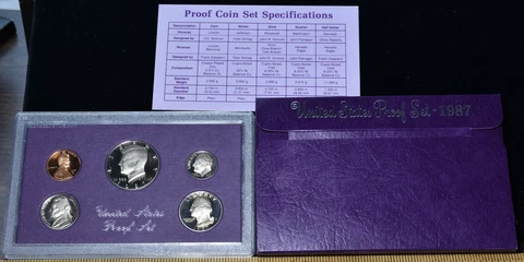 1987-S U.S. Mint Proof Set 5 Coins - Pristine Hand Picked Set Cover
