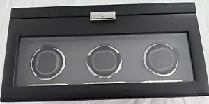 Wolf Classic Triple Watch Winder, Black Leather - Picture 1 of 20