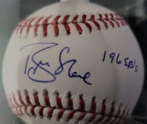 Brian McRae Autographed Official MLB Ball Witness Coa Insc 196 SB's" ROYALS METS
