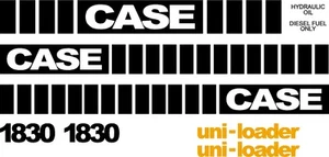 1830 Mid Blk Ersatz Aufkleber Sticker Set Schwarz / Decal Kit Mitte passt Case Skid - Bild 1 von 1