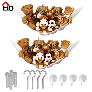 Mesh Net Cuddly Soft Toy Hammock Storage Teddy Bear Baby Bedroom Nursery 2 Pack - Picture 1 of 11