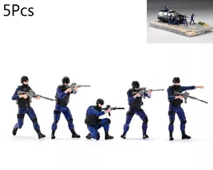 1/64 Bambole Squadra Antiesplosione Polizia SWAT Modellino Scena Modello Per Auto Veicoli - Foto 1 di 11