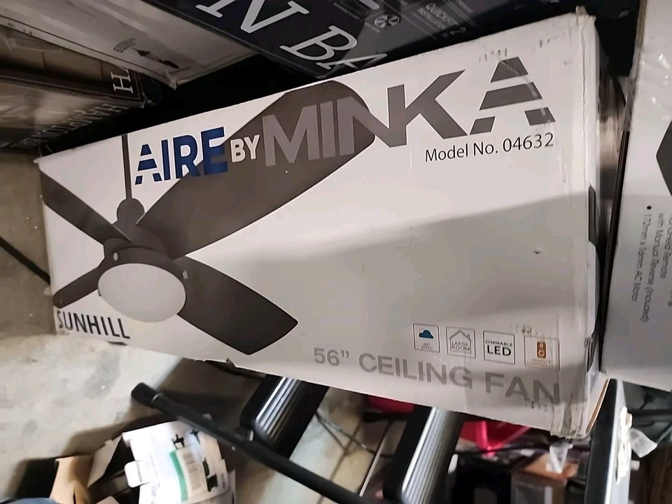 Aire By Minka Sunhill 56" Indoor/Outdoor Sand Black Ceiling Fan w/ Light #04632 - Image 1 of 1