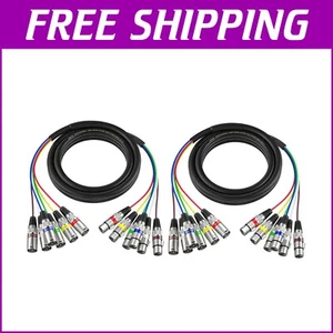 Durable 3ft XLR Snake Cable - 6 Channel with Noise-Cancelling Features, 2 Pack - Picture 1 of 8