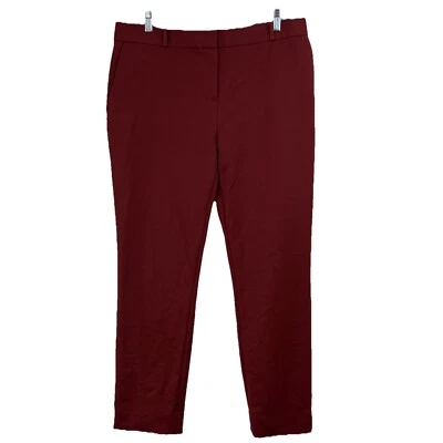 KATE SPADE Davis Pantalón Ajustado Rojo Sangre de Buey MUJER 12 Algodón Elastizado Clásico Delgado Foto 1 de 4