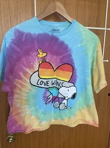 peanuts tie dye T-shirt Cropped - Picture 1 of 3