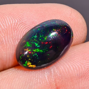 Naturschwarz Äthiopische Opal Ovale Form Lose Edelstein 3.45 Cts. (09x14x04 MM) - Bild 1 von 7