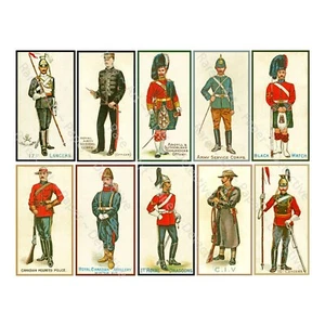 Antique Military Uniform Illustrations, Military Art, CUT & PEEL STICKER SHEET - Picture 1 of 1