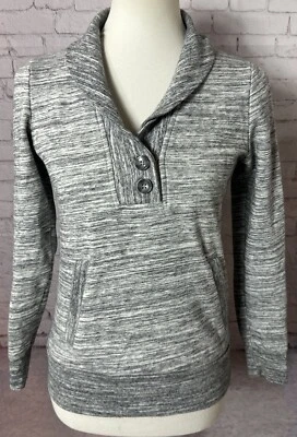 Moletom Banana Republic gola alta cinza com botões feminino tamanho XS - Imagem 1 de 4