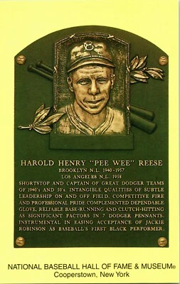 Placa postal de inducción del Salón de la Fama Cooperstown 2005 sin usar Pee Wee Reese Foto 1 de 2