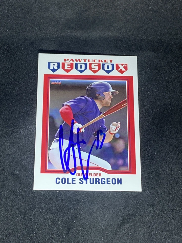 Cole Sturgeon 2019 Choice Pawtucket Red Sox #25 Auto Autographed Signed Card - Image 1 of 3