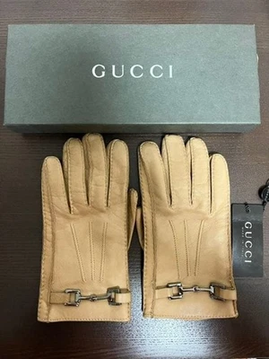Guantes Gucci Horsebit Cuero Beige Mujer Invierno Accesorios Con Caja Auténticos Foto 1 de 4