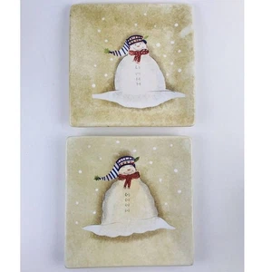 Oneida “SNOWMATES" Square Dessert/Salad Plates 8” Debbie Taylor, Ivory Set 2 - Picture 1 of 9