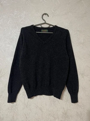 Suéter William Lockie Super Geelong Lana de Cordero Vintage Cuello en V Mujer Gris Escocia Foto 1 de 4