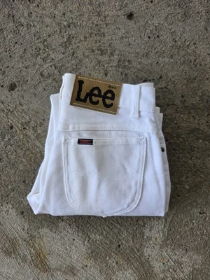 Pantalones de mezclilla Lee Jeans blancos vintage 30x34 raros hechos en unión sin usar  Foto 1 de 4